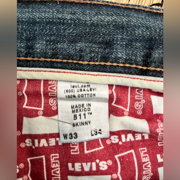 LEVI’S Men’s skinny 511’s the original jeans rare 100% cotton tag size W33 L34 - Picture 8 of 9
